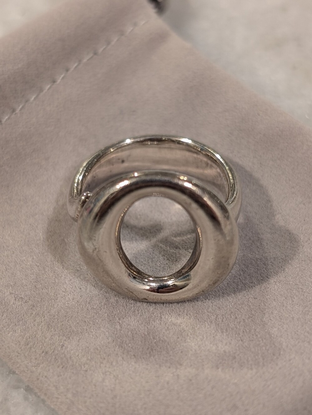 Tiffany & Co. Sterling Silver Open Circle Statement Ring Size 9